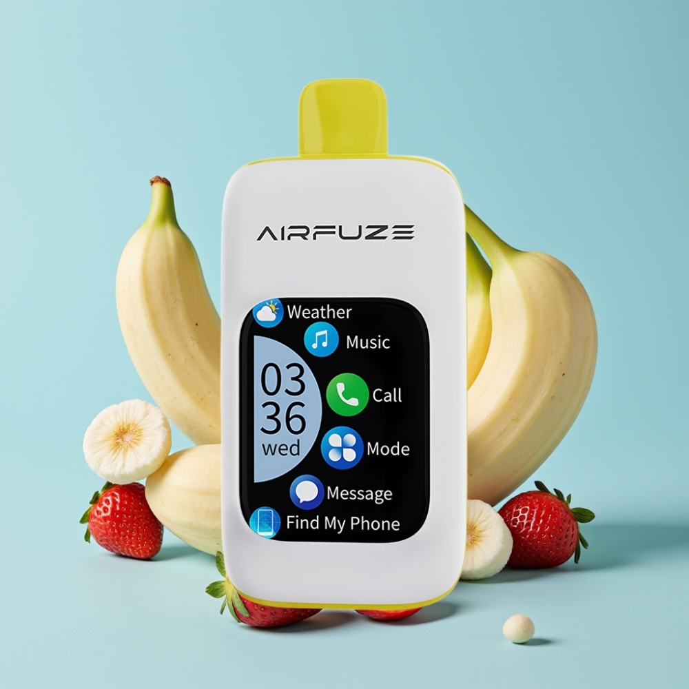 AirFuze Smart 30000 Puffs Disposable Pod 5% Nikotin Jordbær Banan 2.01" TFT