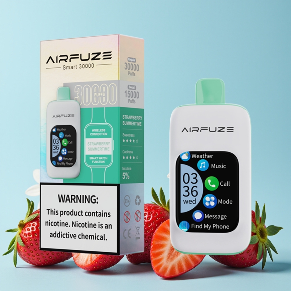 AirFuze Smart 30000 Puffs Disposable TFT Touch Strawberry Sommertid Pod