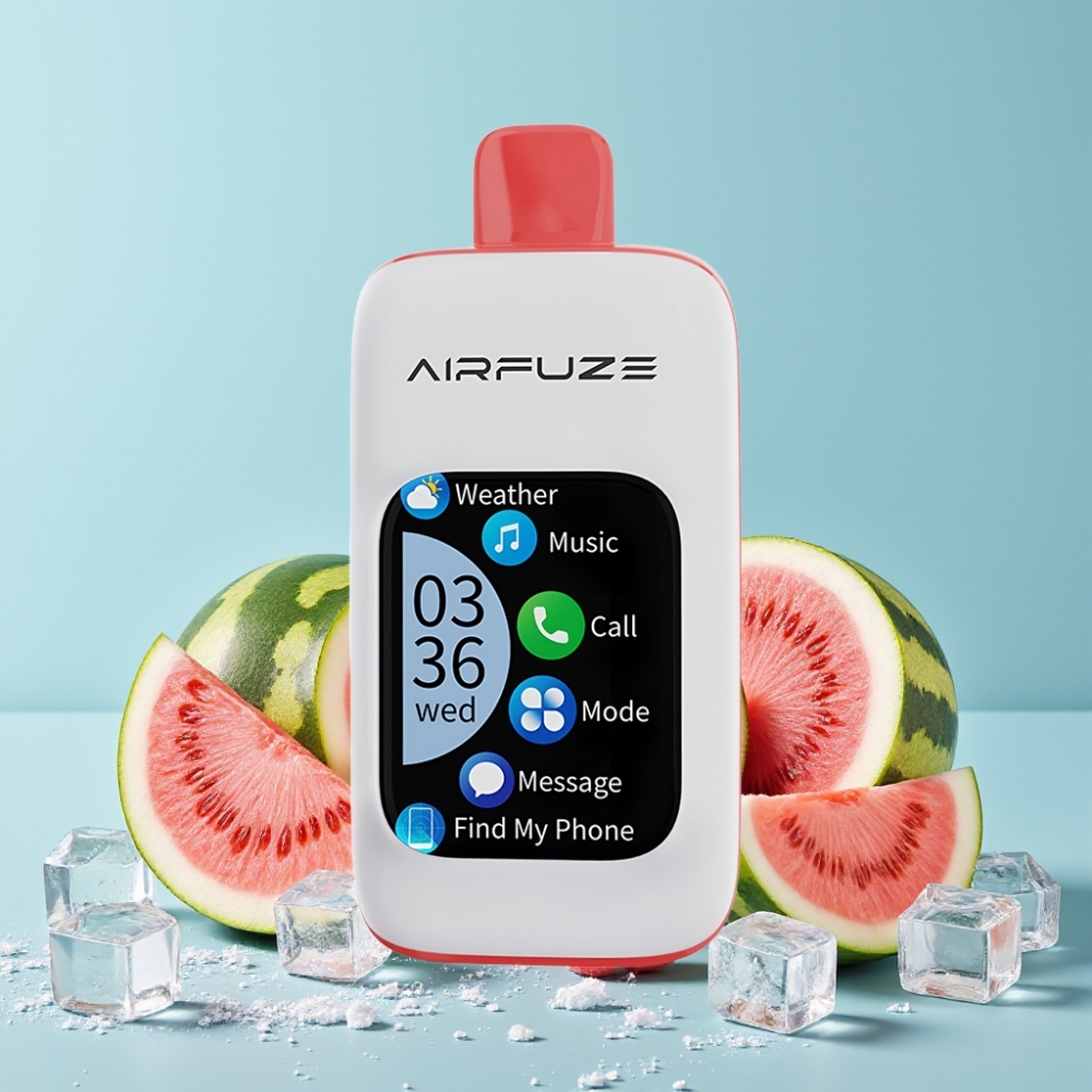 AirFuze Smart 30000 Puffs Disposable Vape Vannmelon Is med 2.01" TFT-skjerm og Type-C