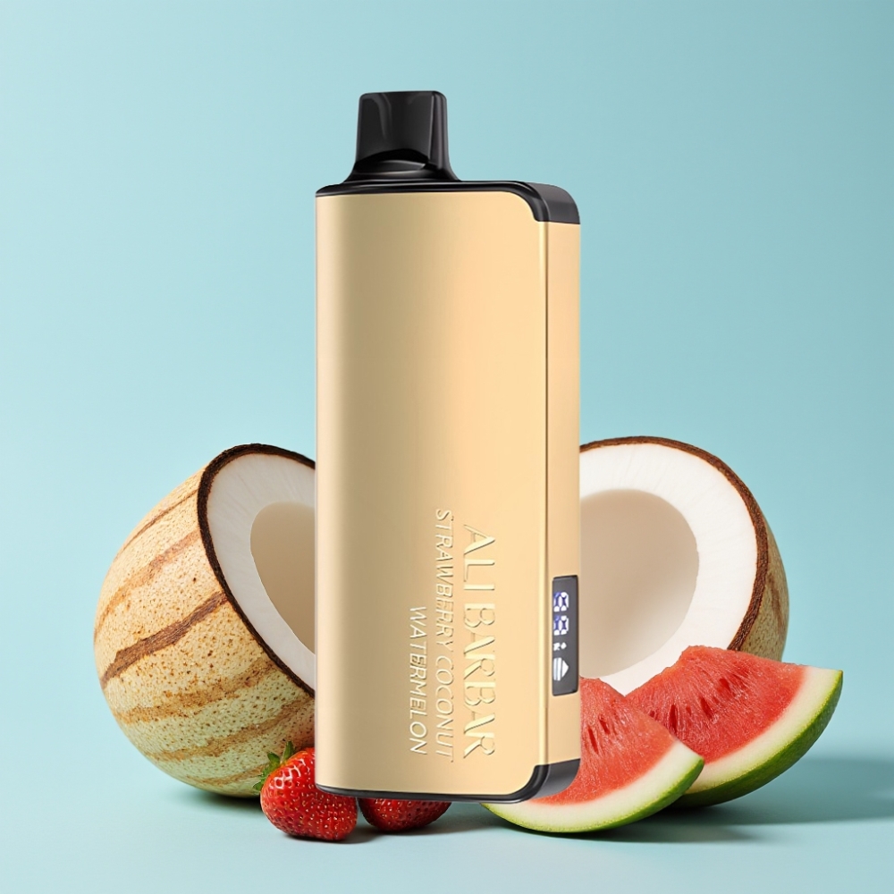Alibarbar Ingot 9000 Puffs 22ml 2350mAh Jordbær Kokos Vannmelon LED