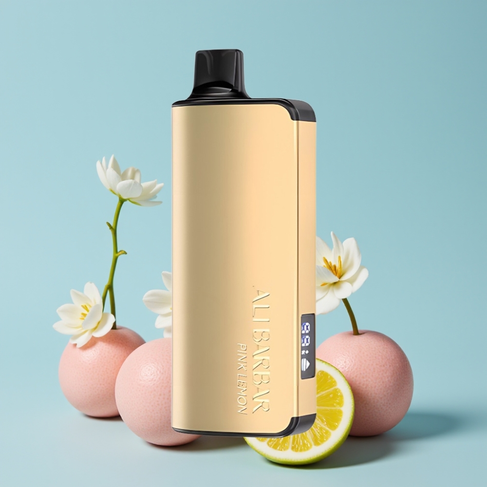 Alibarbar Ingot 9000 Puffs 22ml 2350mAh Rosa Sitron LED Skjerm
