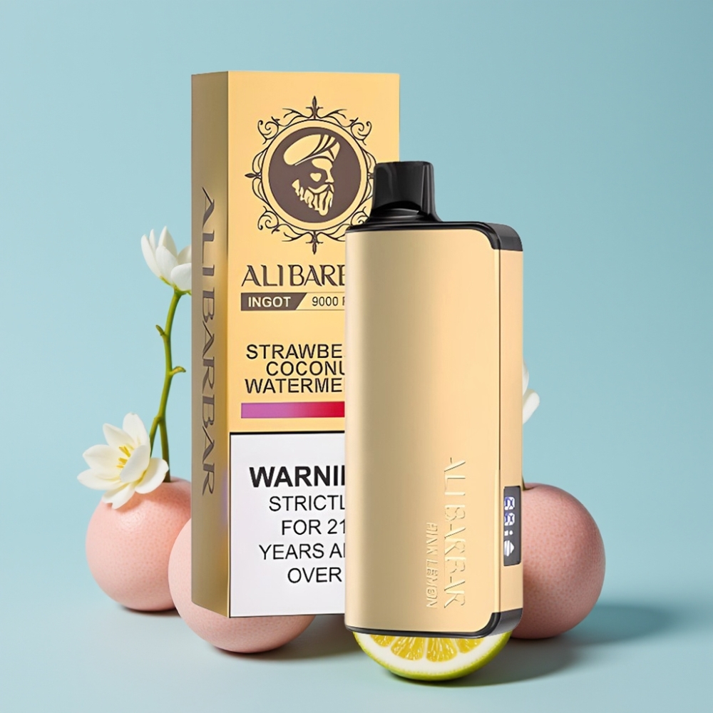 Alibarbar Ingot 9000 Puffs 22ml 2350mAh Rosa Sitron LED Skjerm