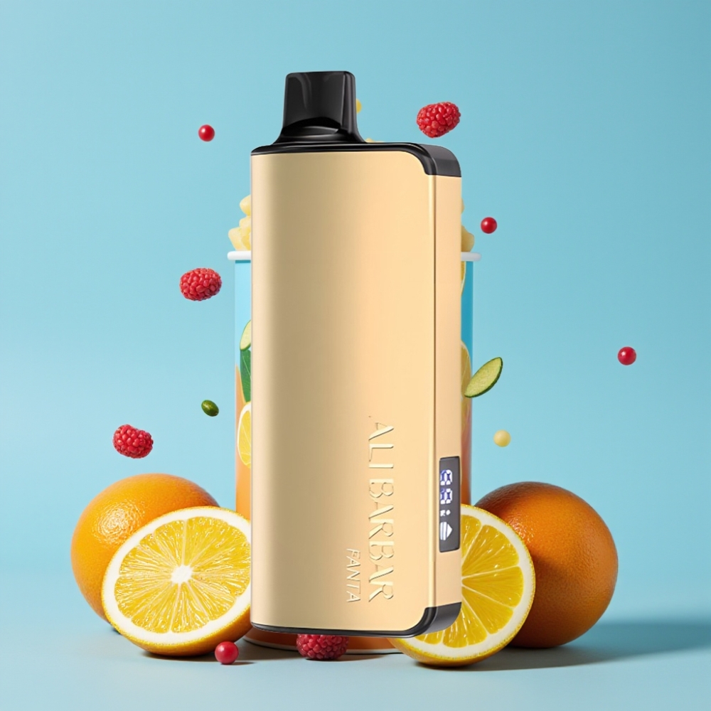 Alibarbar Ingot 9000 Puffs 22ml 2350mah Fanta LED Norge online wholesalers