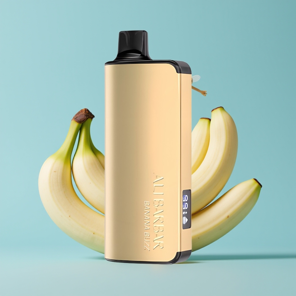 Alibarbar Ingot 9000 Puffs 22ml Banan Buzz LED Skjerm Norge online wholesalers