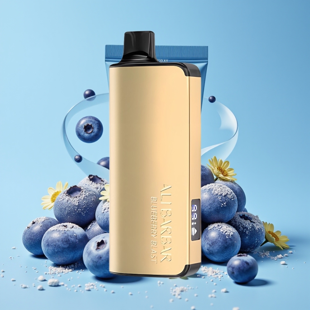 Alibarbar Ingot 9000 Puffs 22ml Blåbærblast 2350mAh LED Norge online wholesalers