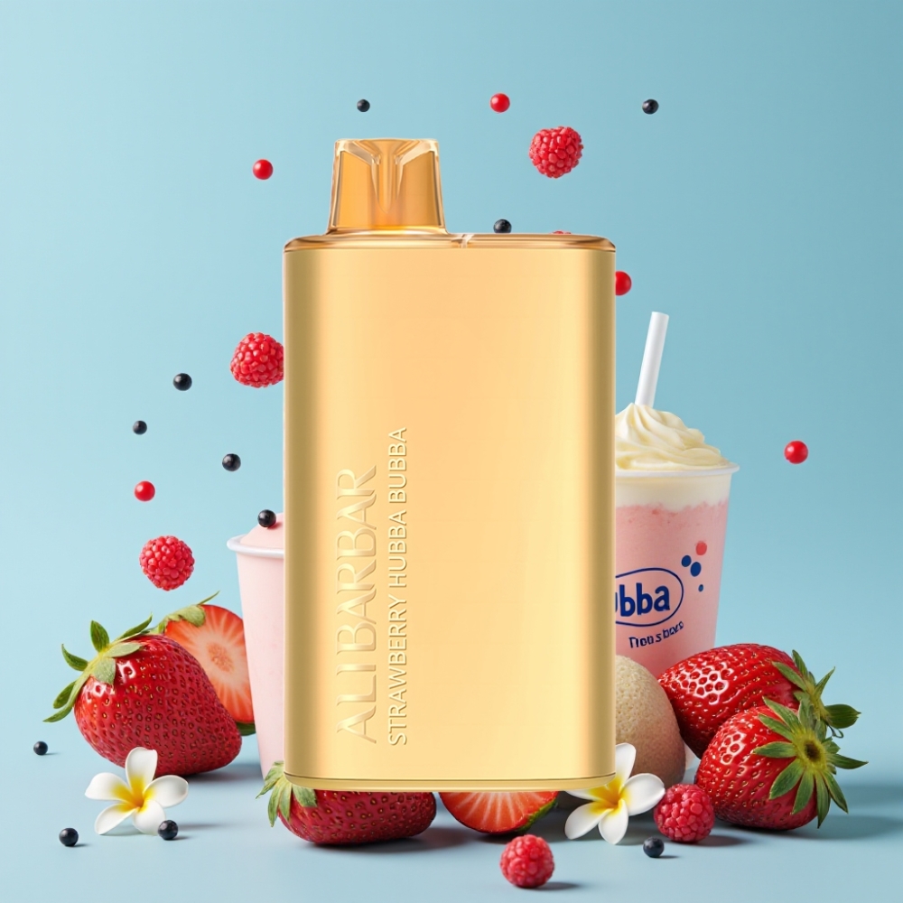 Alibarbar Rich 8000 Puffs 20ml 2000mAh Jordbær Hubba Bubba Engangs Vape