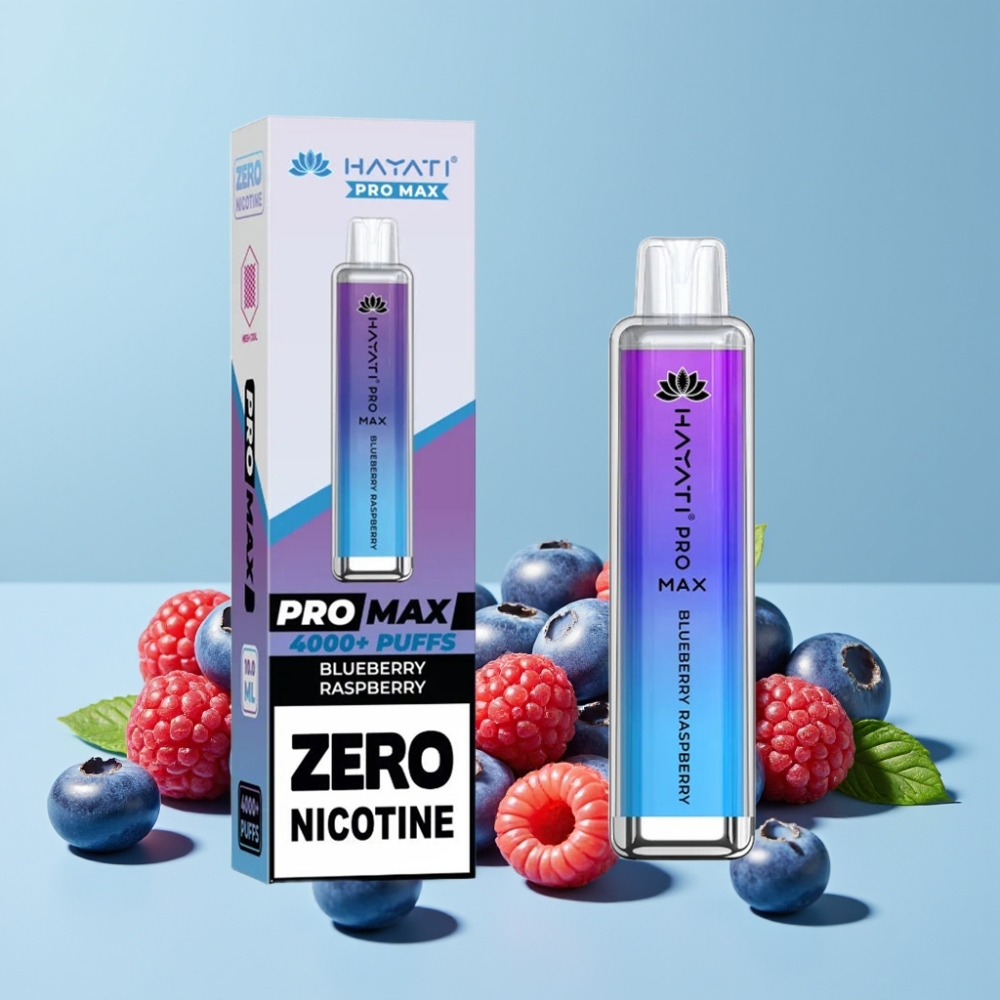 Hayati Pro Max 4000 Puffs Blåbær Bringebær LED Lys Oppladbar