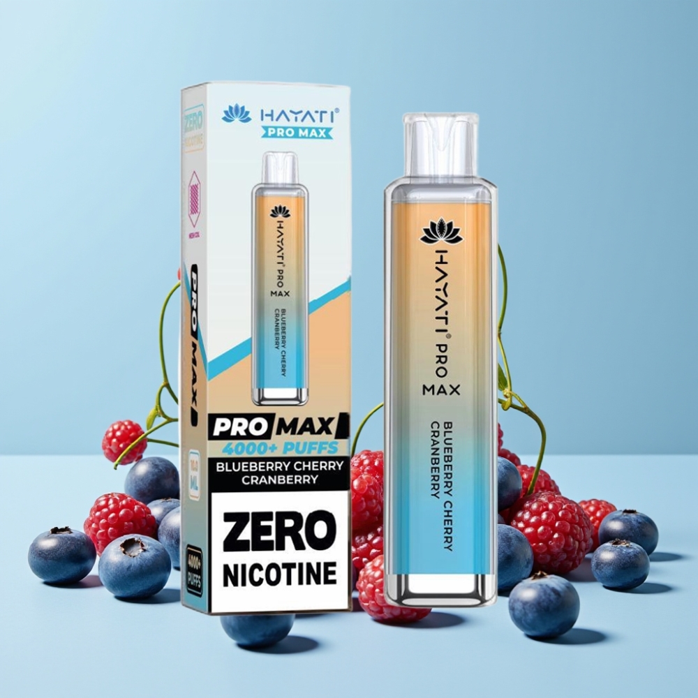 Hayati Pro Max 4000 Puffs Blåbær Kirsebær Tranebær 1400mAh Rechargeable