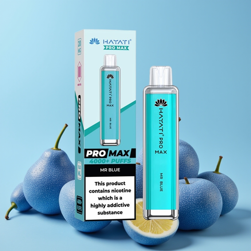 Hayati Pro Max 4000 Puffs Disposable Vape Herreblå Dual Mesh 1400mAh