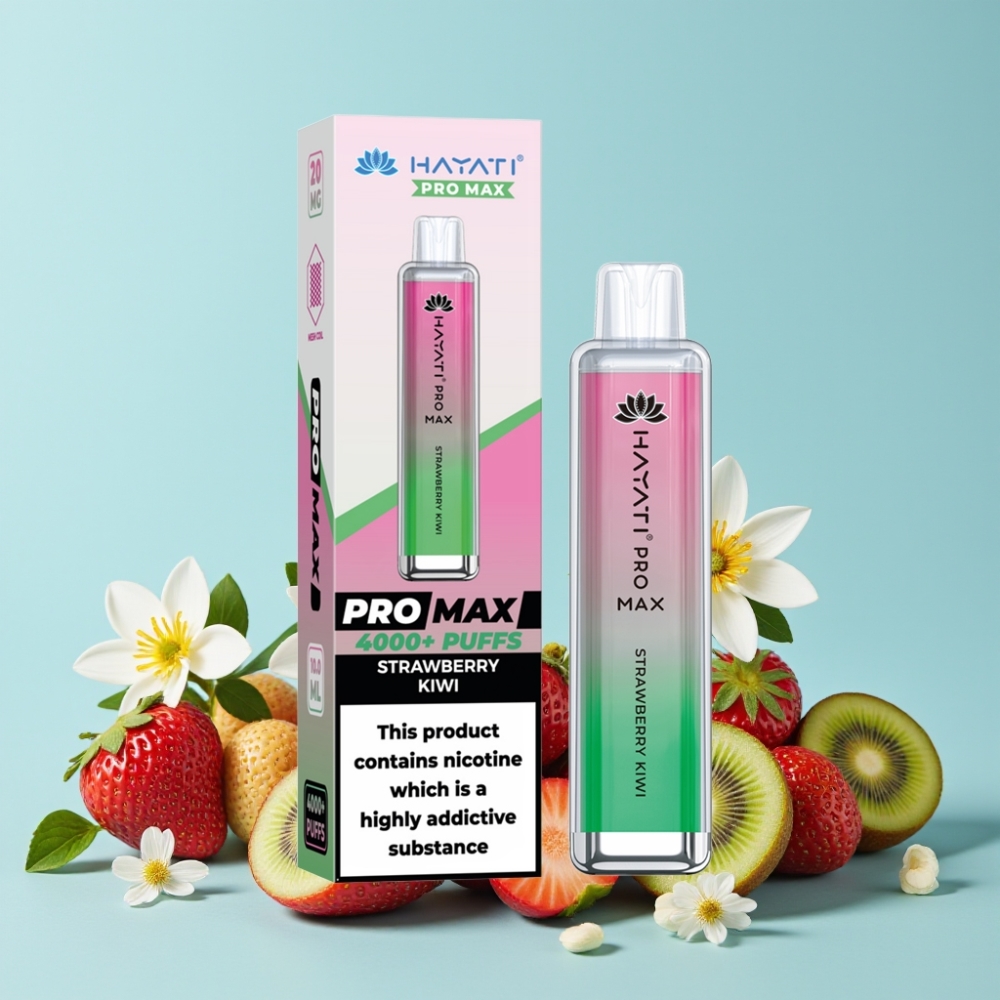 Hayati Pro Max 4000 Puffs Disposable Vape Jordbær Kiwi 1400mAh Rechargeable