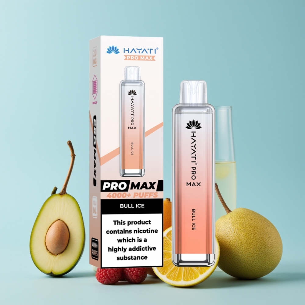 Hayati Pro Max 4000 Puffs Disposable Vape Okseis med 1400mAh batteri og LED-lys