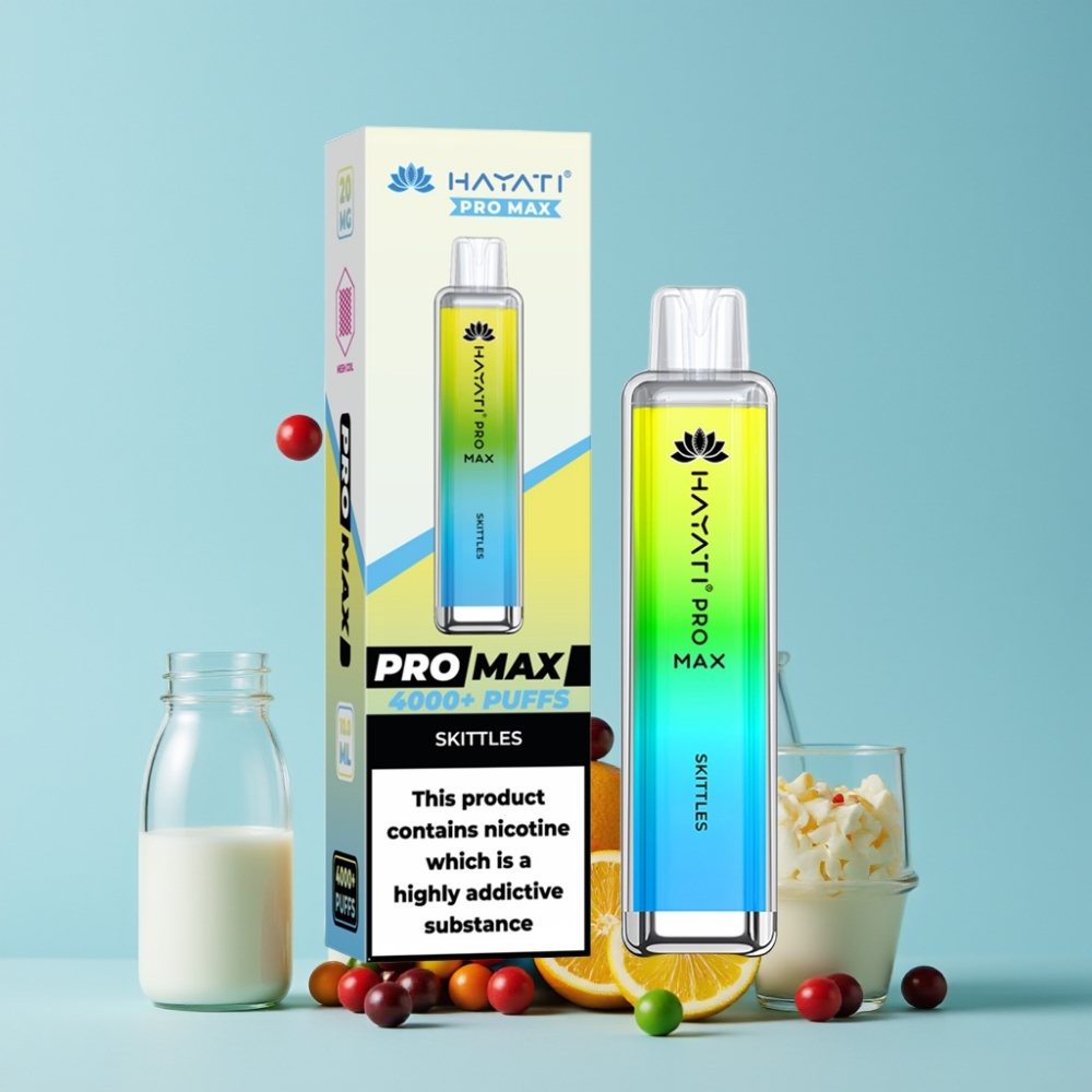 Hayati Pro Max 4000 Puffs Disposable Vape Regnbue med 1400mAh batteri og LED-lys