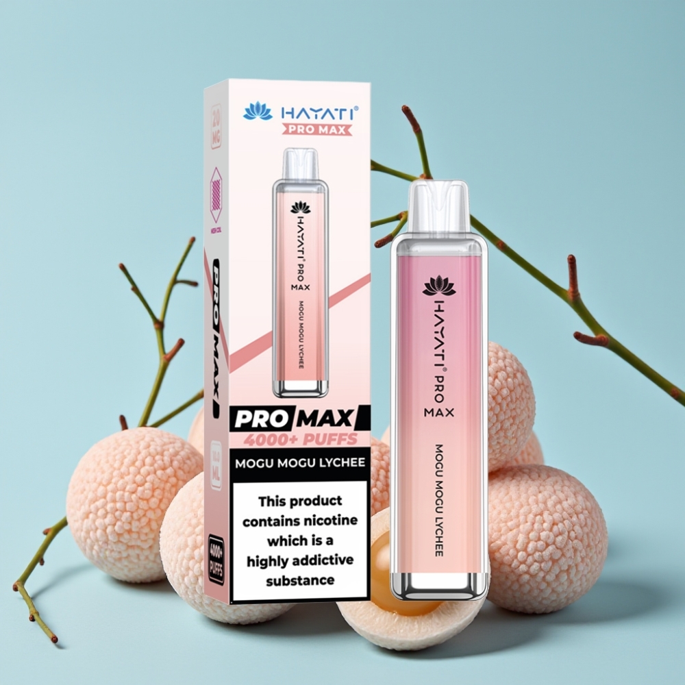 Hayati Pro Max 4000 Puffs E-sigaret med Mogu Mogu Litchi, 5% Nikotin, 1400mAh