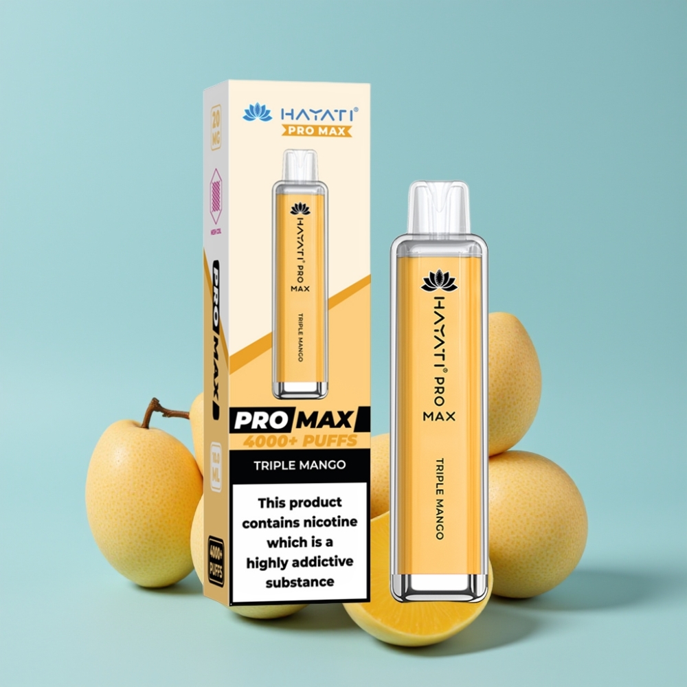 Hayati Pro Max 4000 Puffs Engangs Vape 1400mAh Tredobbelt Mango
