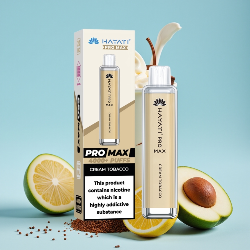 Hayati Pro Max 4000 Puffs Engangs Vape Krem Tobakk 1400mAh