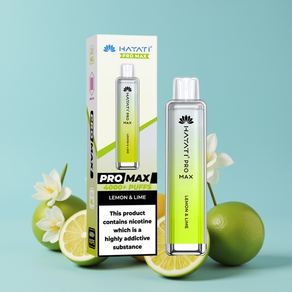 Hayati Pro Max 4000 Puffs Oppslagsaktivert Disposable Vape Sitron & Lime 5% Nikotin 1400mAh