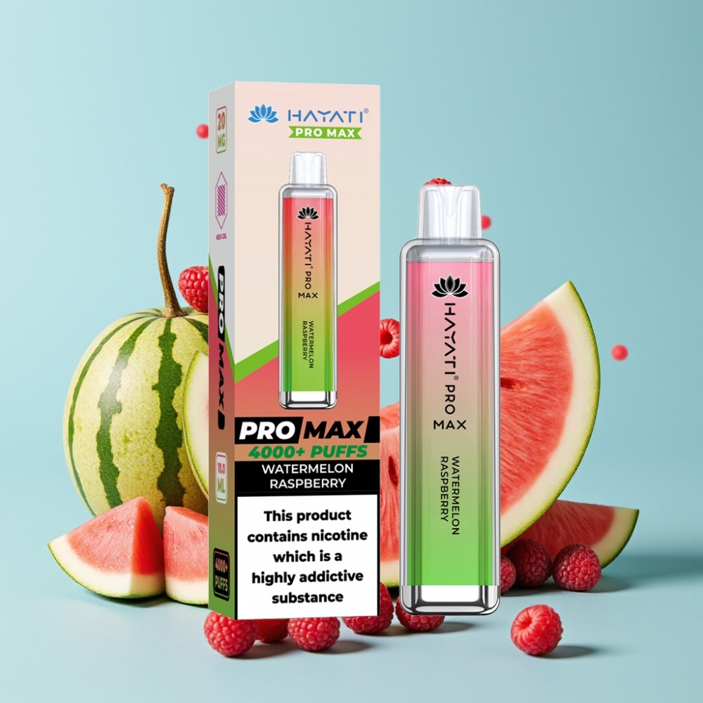 Hayati Pro Max 4000 Puffs TPD-kompatibel Vannmelon Bringebær