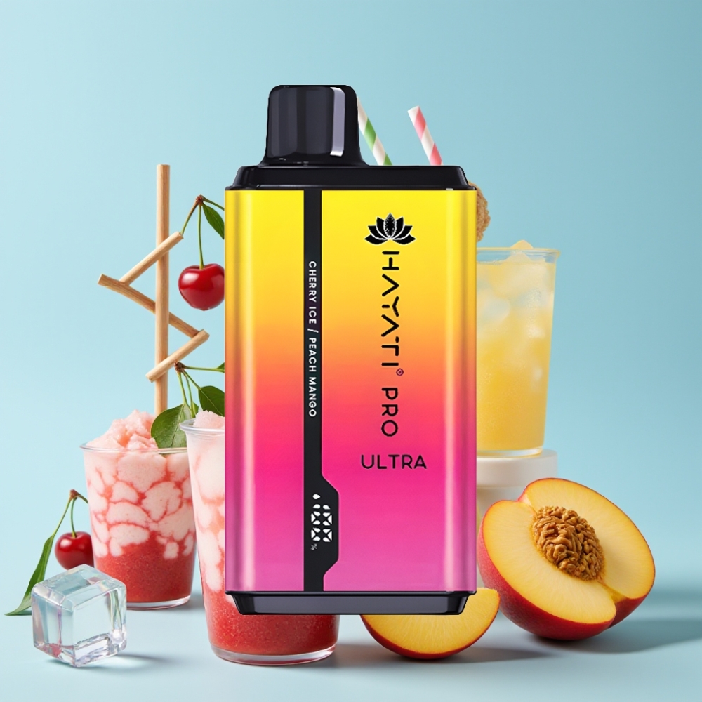 Hayati Pro Ultra 15000 Puffs 2×12ml 2% Kirsebær Isfersken Mango