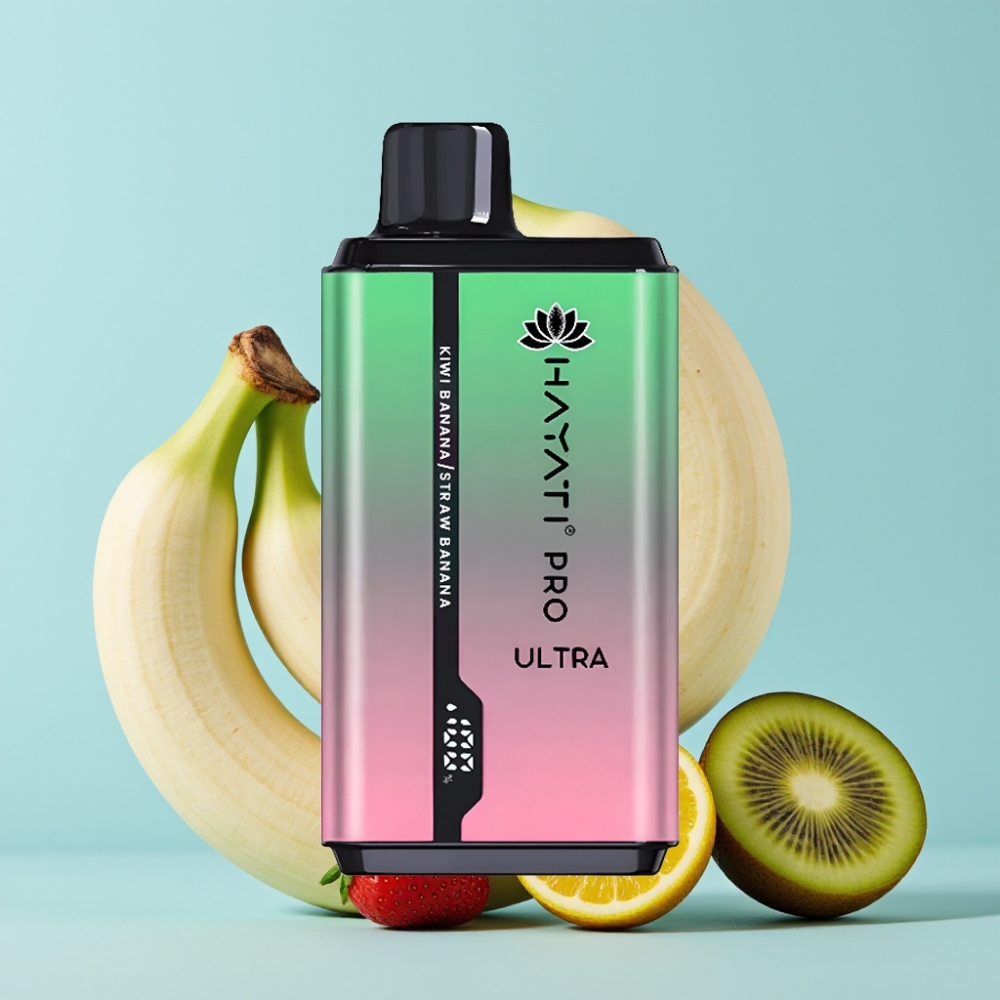 Hayati Pro Ultra 15000 Puffs 850mAh 24ml 2% Kiwi Banan Jordbær Banan