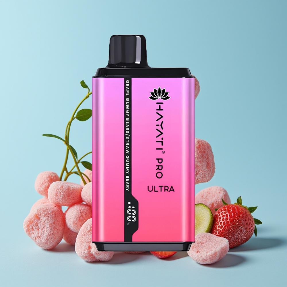 Hayati Pro Ultra 15000 Puffs 850mAh 2×12ml 2% Druer Gummybjørn Jordbær Gummybjørn