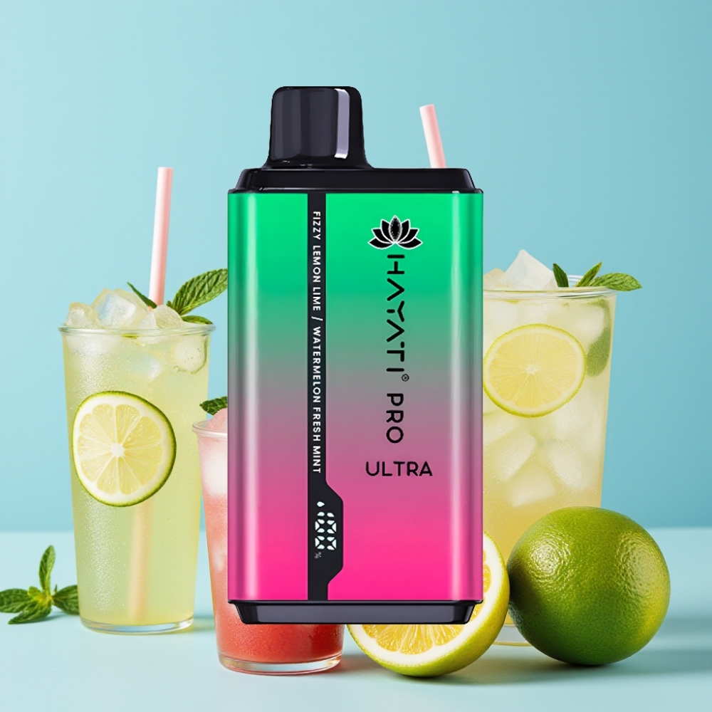 Hayati Pro Ultra 15000 Puffs 850mAh 2×12ml 2% Sitron & Lime Vannmelon Friskmynte