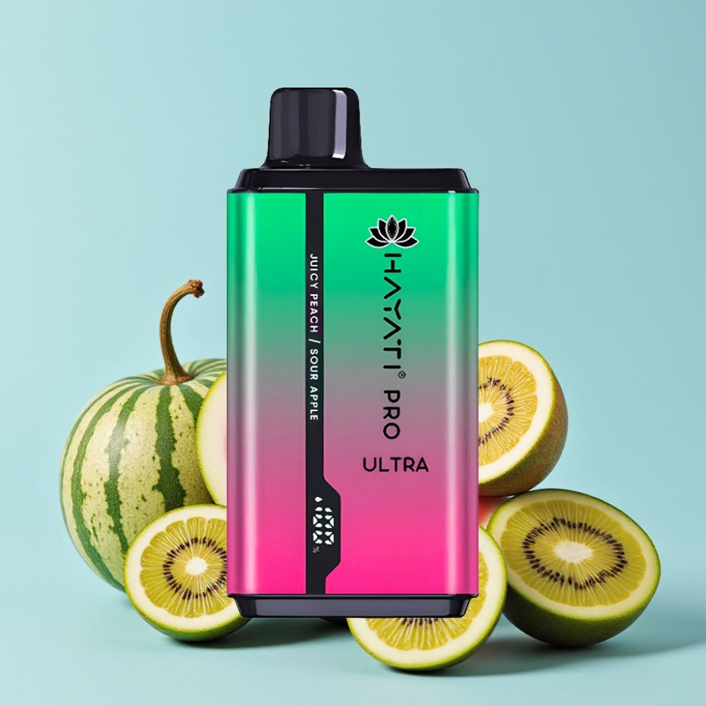 Hayati Pro Ultra 15000 Puffs 850mAh 2×12ml 2% Vannmelon Kiwi Pasjonsfrukt
