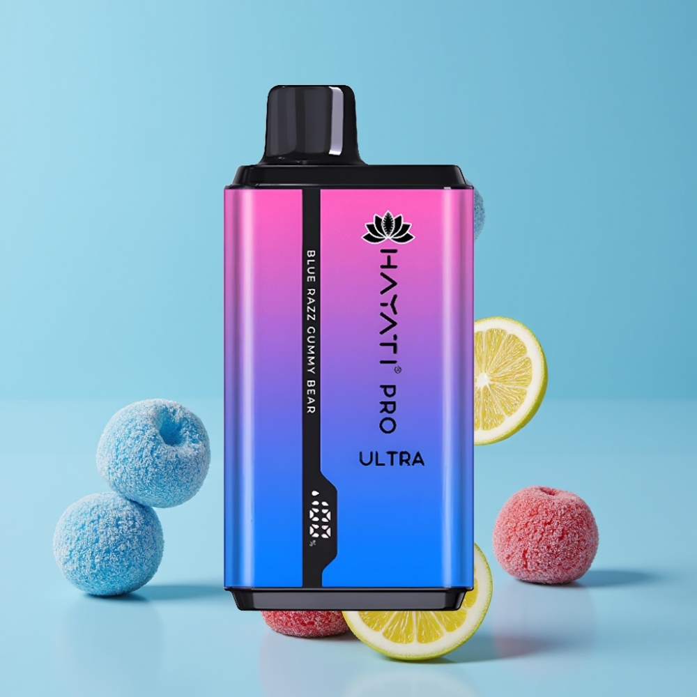 Hayati Pro Ultra 15000 Puffs 850mAh Blå Razz Gummy Bear Norge online wholesalers