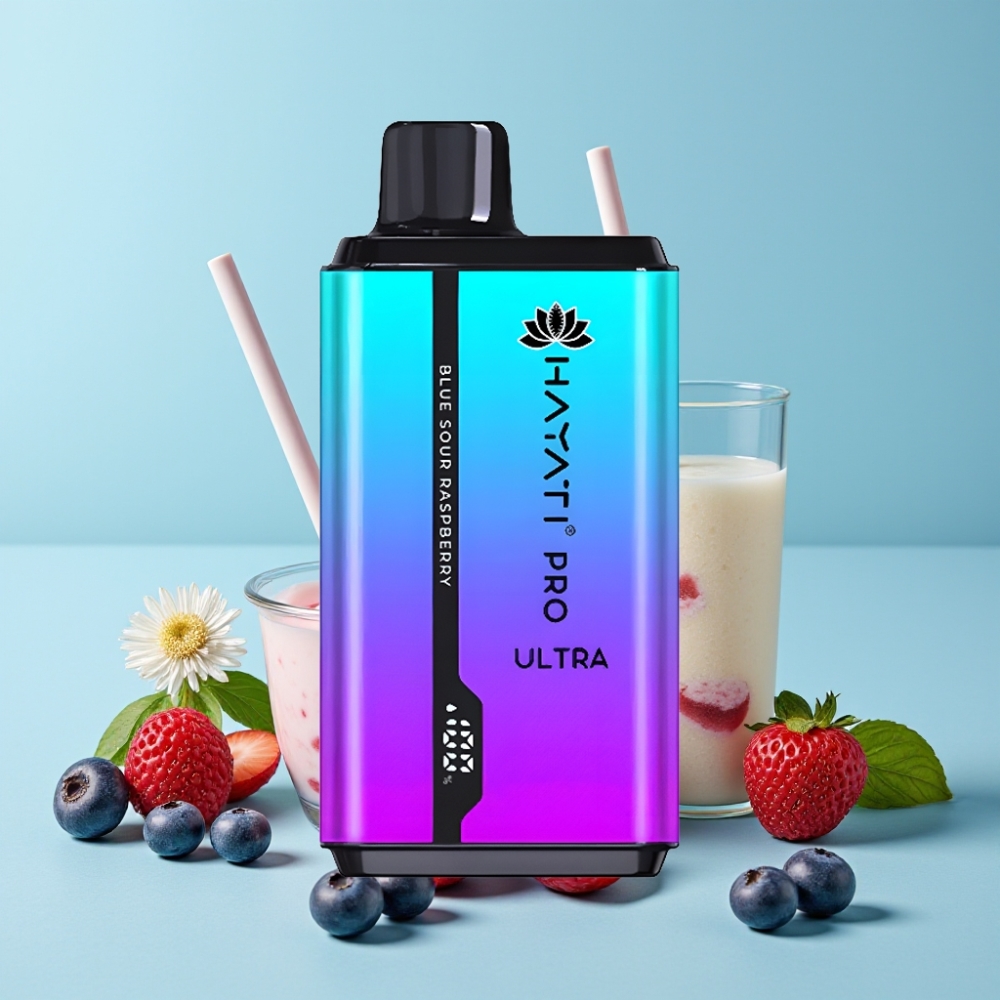 Hayati Pro Ultra 15000 Puffs 850mAh Blåbær Jordbær Bringebær Mentol