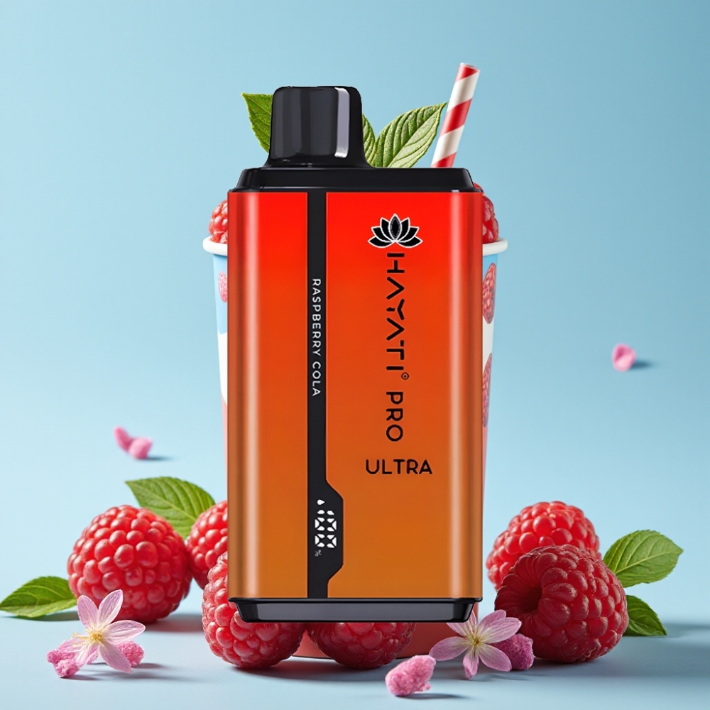 Hayati Pro Ultra 15000 Puffs 850mAh Bringebær Cola Norge online wholesalers