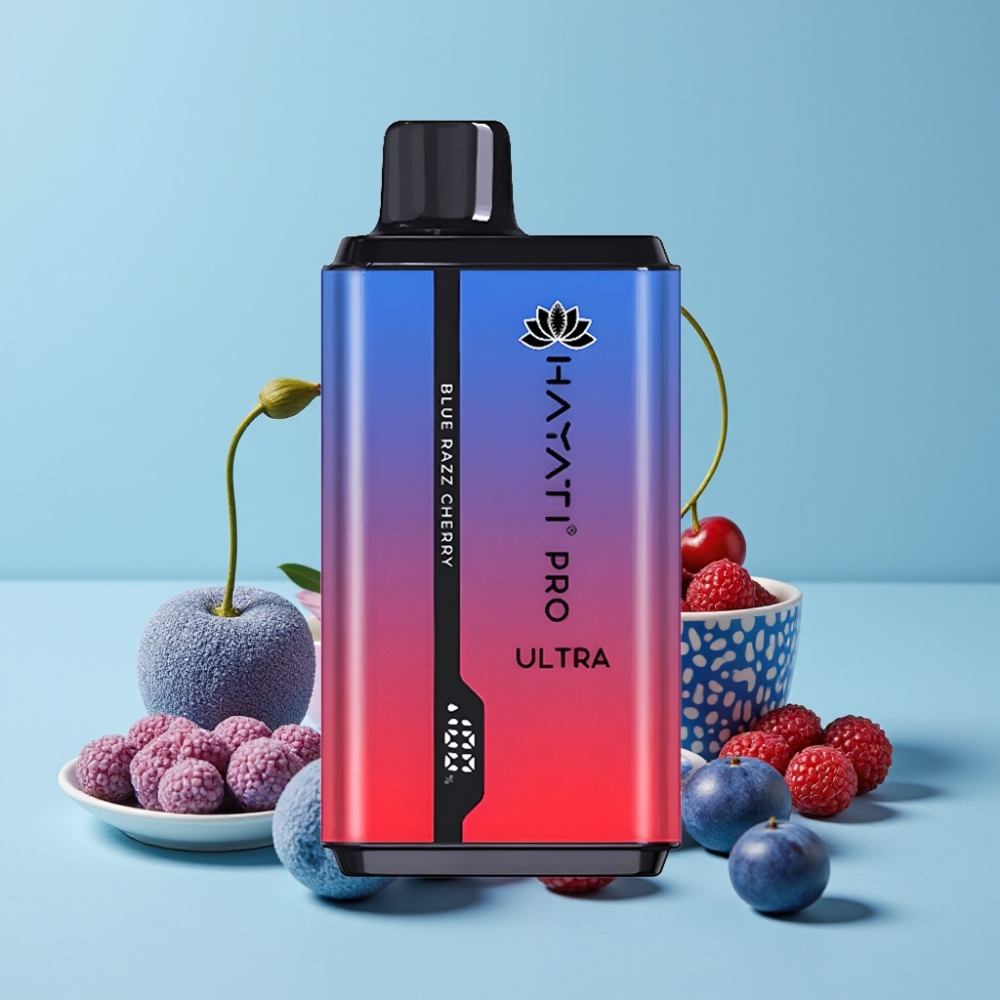 Hayati Pro Ultra 15000 Puffs Blå Bringebær Kirsebær 2×12ml 2% 850mAh