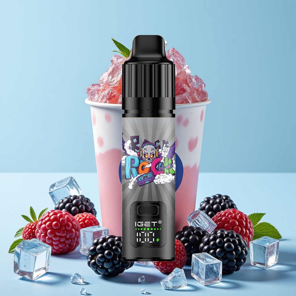 IGET BAR PLUS S3 POD 10000 Puffs 5% Nikotin 18 ml E-væske 1.0 Ohm Mesh Blackberry Is