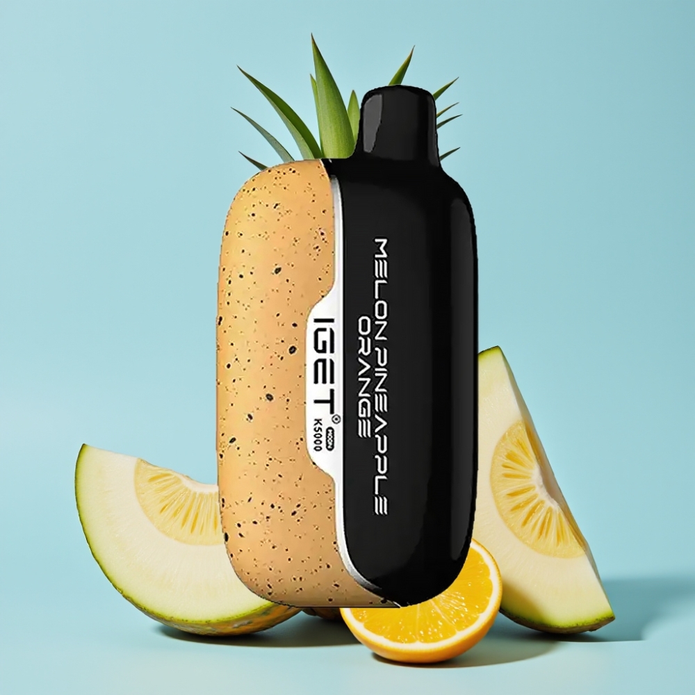 IGET Moon K5000 Puffs 81,5 g PC Mesh Coil 1,35 Ohm Melon Ananas Appelsin
