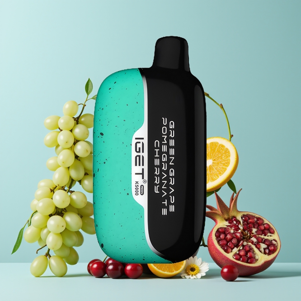 IGET Moon K5000 Puffs 81.5g PC Grønndruer Granate Kirsebær