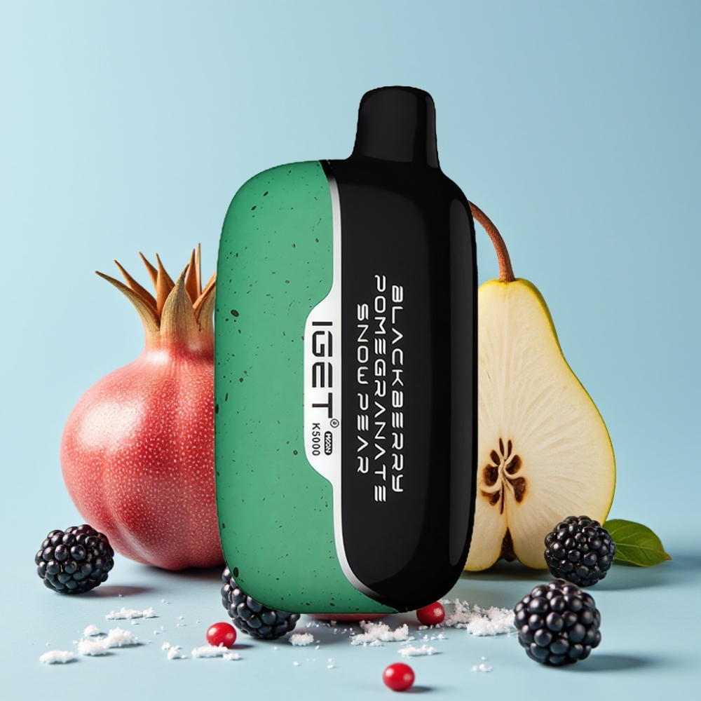 IGET Moon K5000 Puffs Engangs Vape Bjørnebær Granate Snøpære 81.5g PC 1.35 Ohm