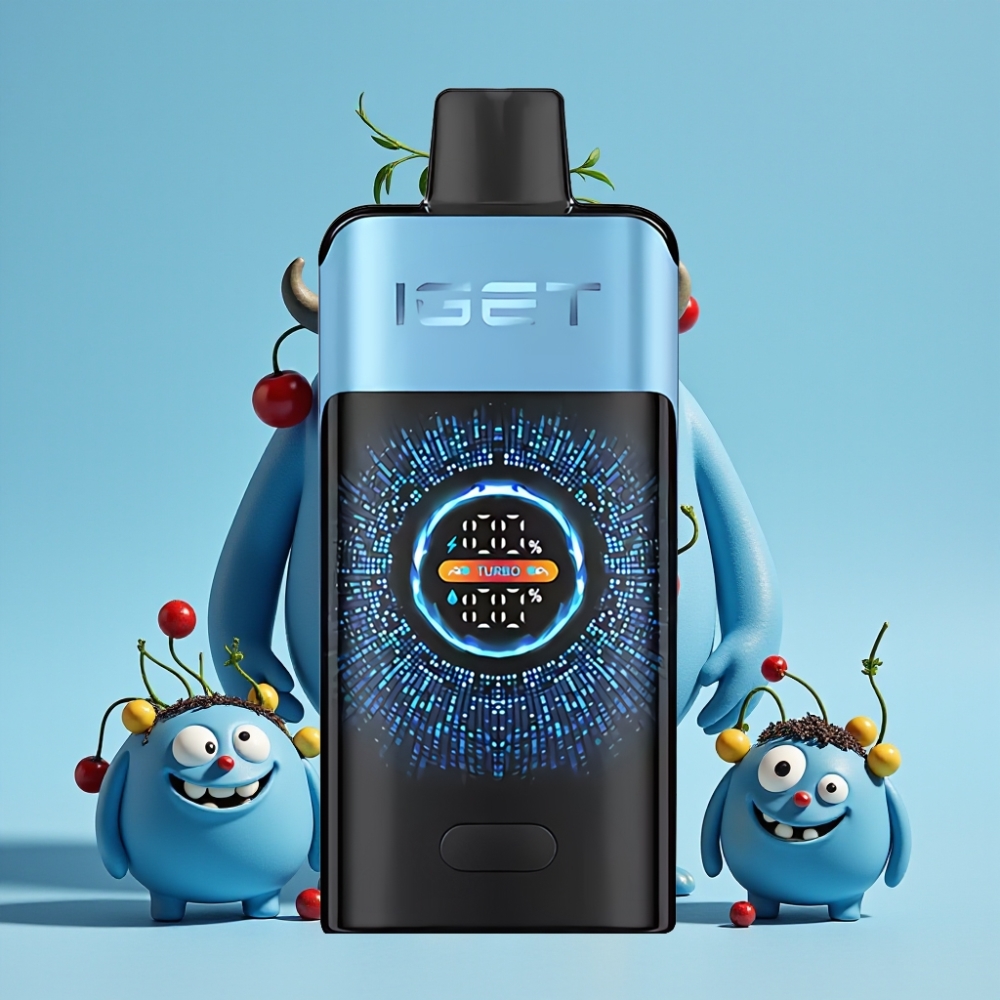 IGET ONE 12000 Puffs Blå Monster Disposable Vape med 2700 mAh Batteri og Stort Fargeskjerm