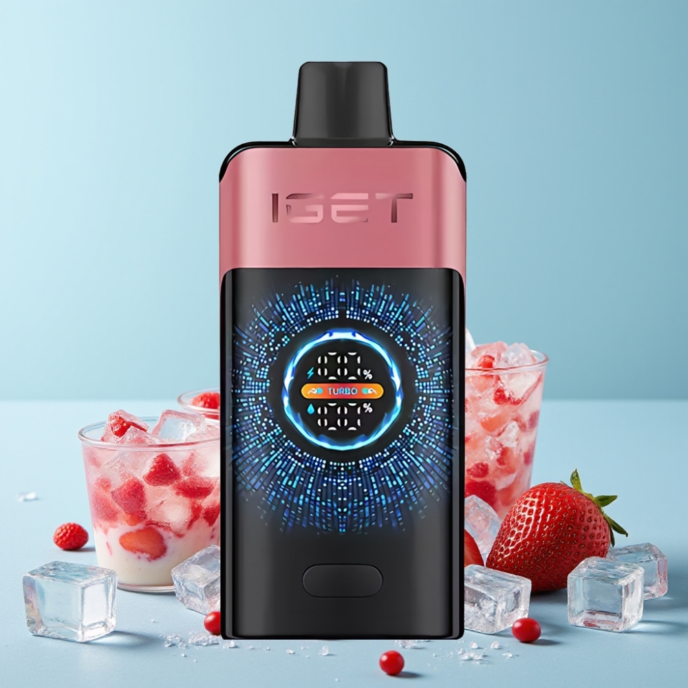 IGET ONE 12000 Puffs Disposable Vape Jordbær Granate Is 2700 mAh Stor Skjerm