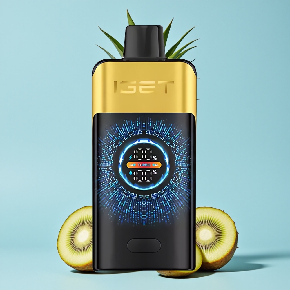 IGET ONE 12000 Puffs Turbo Mode 9000 Puffs Kiwi Ananas Stor Bøyd Fargeskjerm