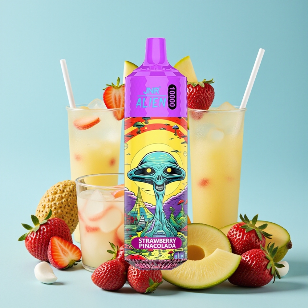 JNR Alien 10000 Puffs 850mAh Type-C LED Jordbær Pina Colada