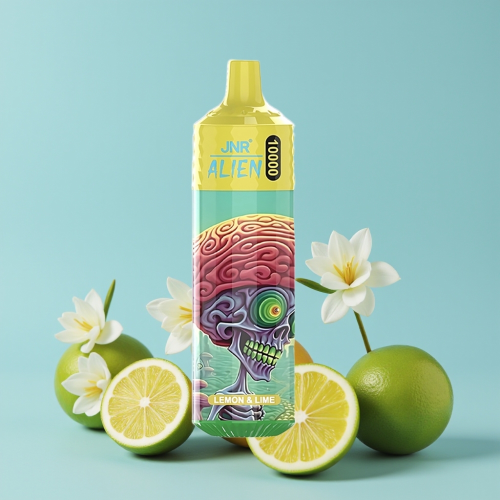 JNR Alien 10000 Puffs 850mAh Type-C LED Sitron & Lime Norge online wholesalers