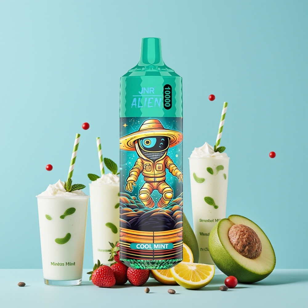 JNR Alien 10000 Puffs 850mAh Type-C LED Sporty Design Kjølig Mynte