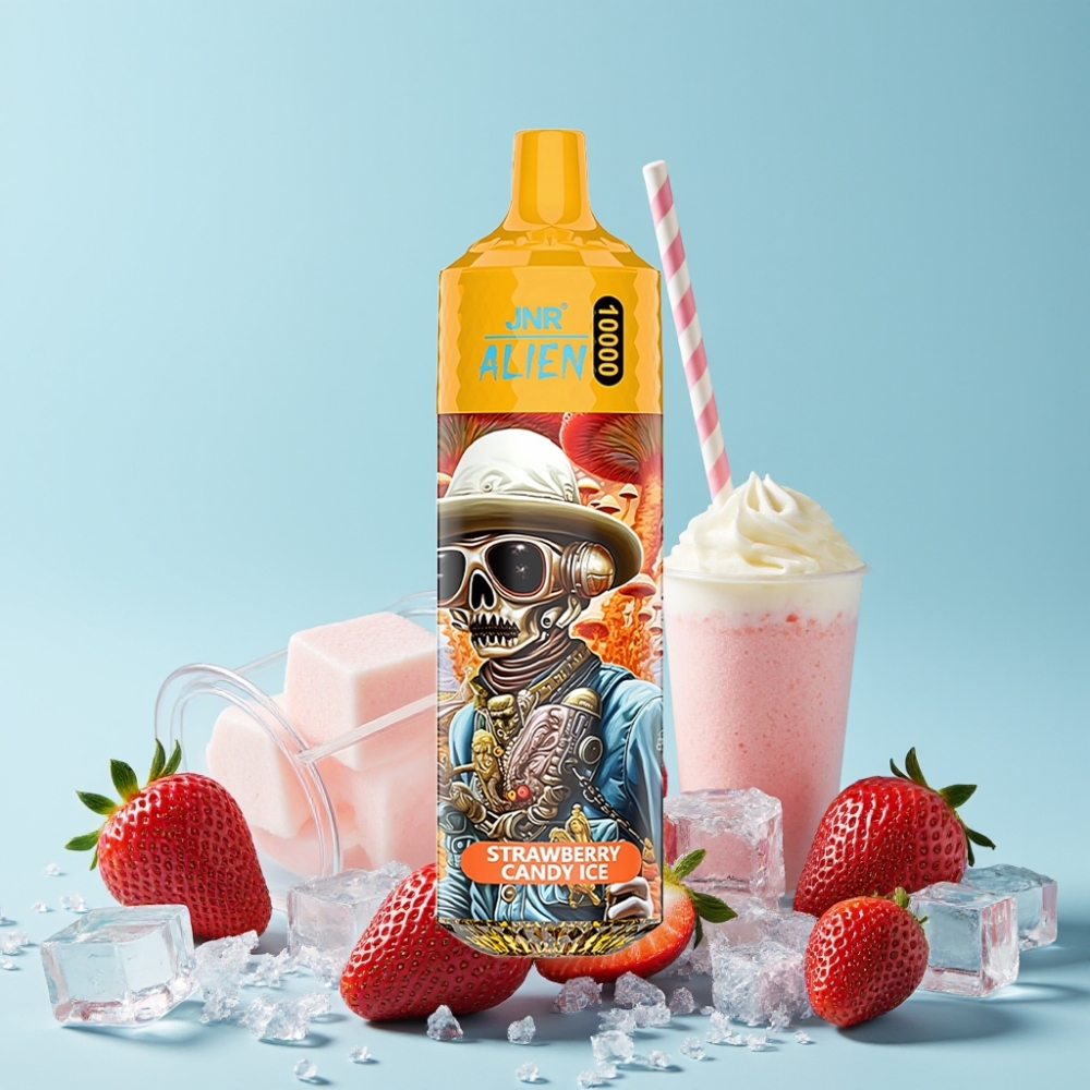 JNR Alien 10000 Puffs 850mAh Type-C RGB Jordbær Candy Is