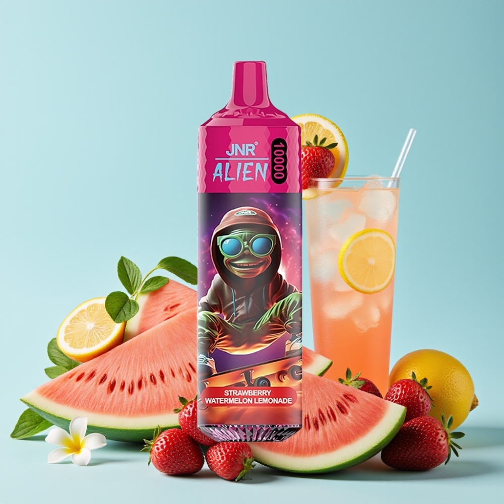 JNR Alien 10000 Puffs 850mAh Type-C RGB Jordbær Vannmelon Lemonade