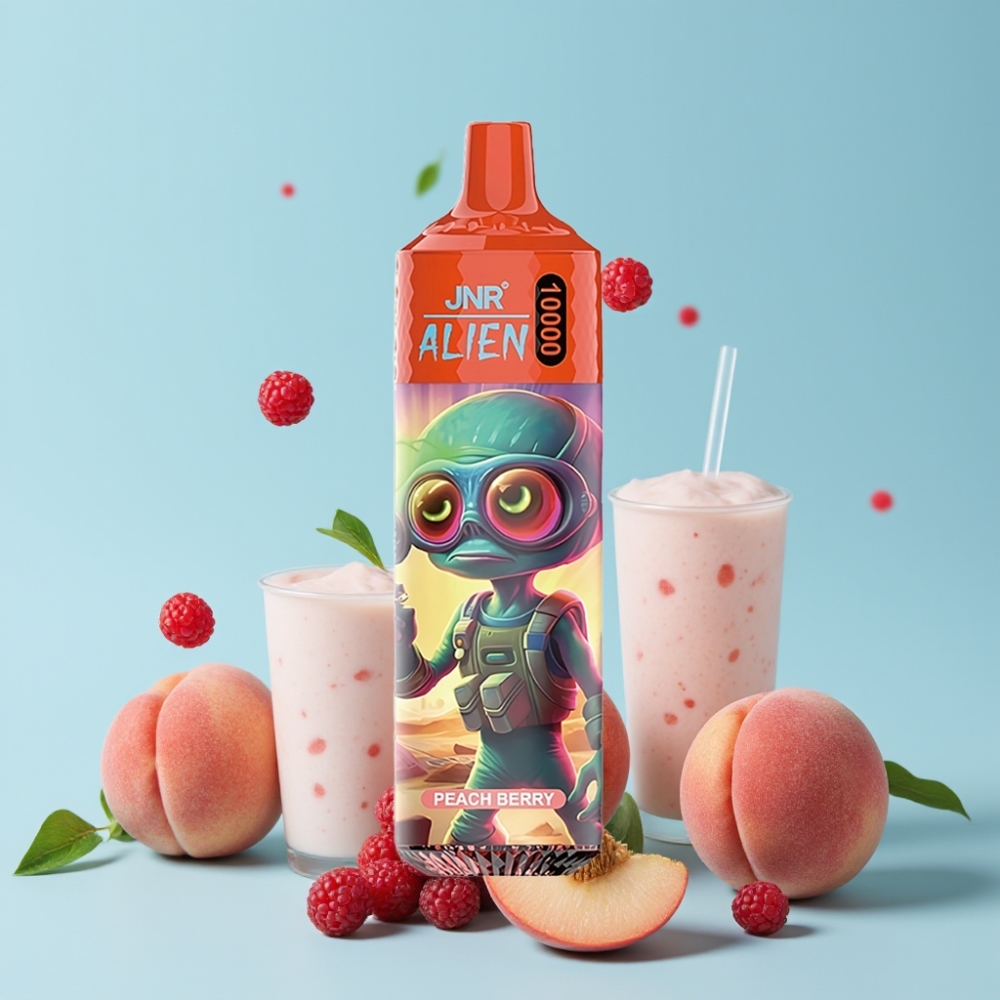 JNR Alien 10000 Puffs Sporty Design LED RGB Peach Berry Fersken Bær