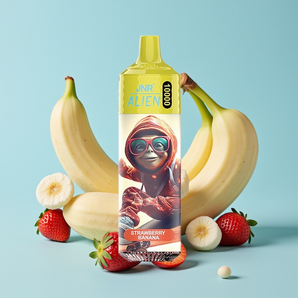 JNR Alien 10000 Puffs Sporty Design LED Type-C Ladning Jordbær Banan