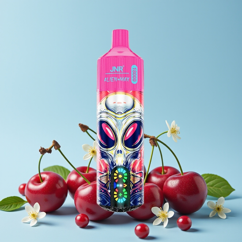 JNR Alien Max 18000 Puffs Smart LED Display Dual Mesh Coil Kirsebær & Bær