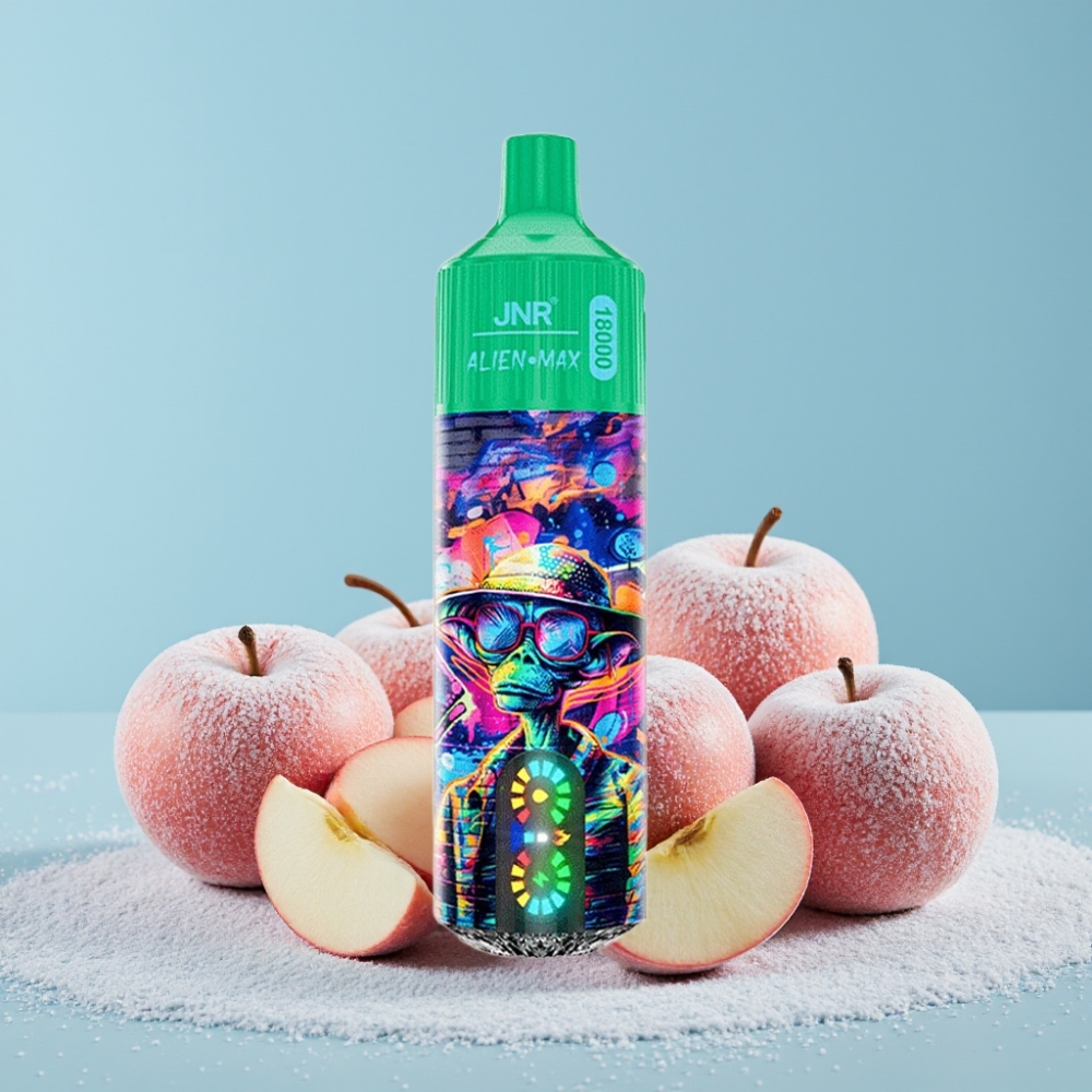 JNR Alien Max 18000 Puffs Smart LED Display Dual Mesh Coil Type-C Lader Fryst Eple