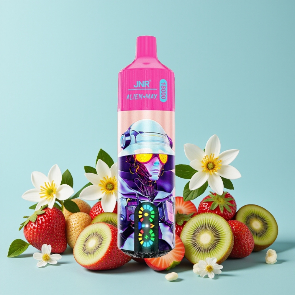 JNR Alien Max 18000 Puffs Smart LED Display Type-C Lading Jordbær Kiwi