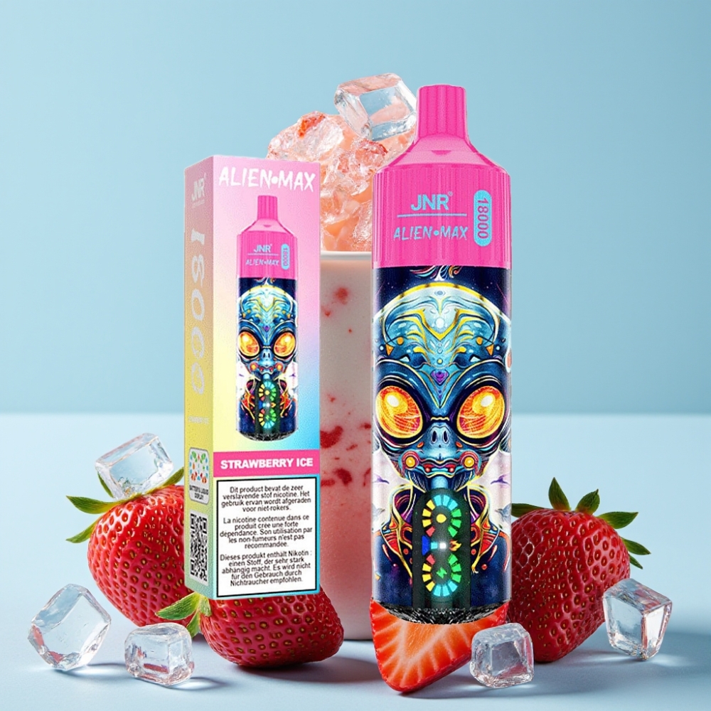 JNR Alien Max 18000 Puffs Smart LED Display Type-C Quick Charge Jordbær Is