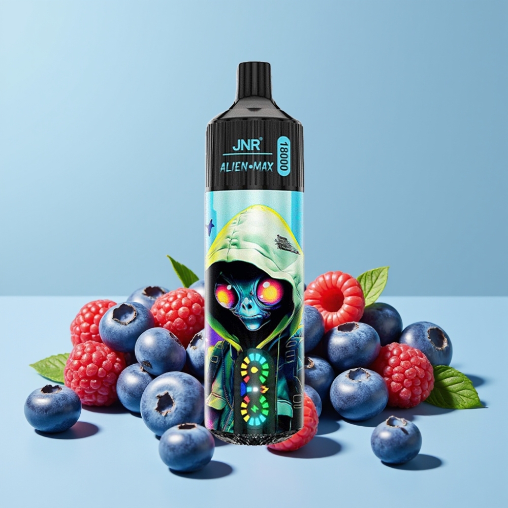 JNR Alien Max 18000 Puffs Smart LED Dual Mesh Blåbær Bringebær