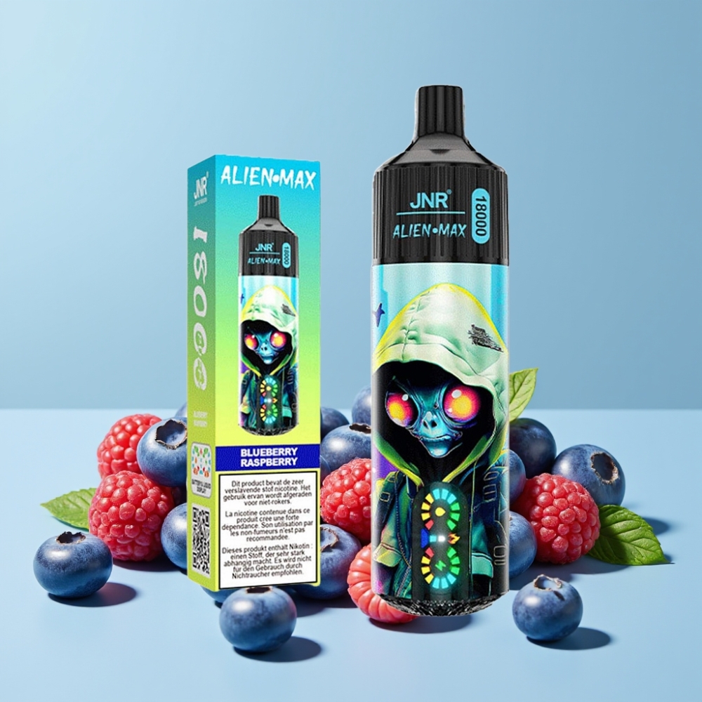 JNR Alien Max 18000 Puffs Smart LED Dual Mesh Blåbær Bringebær